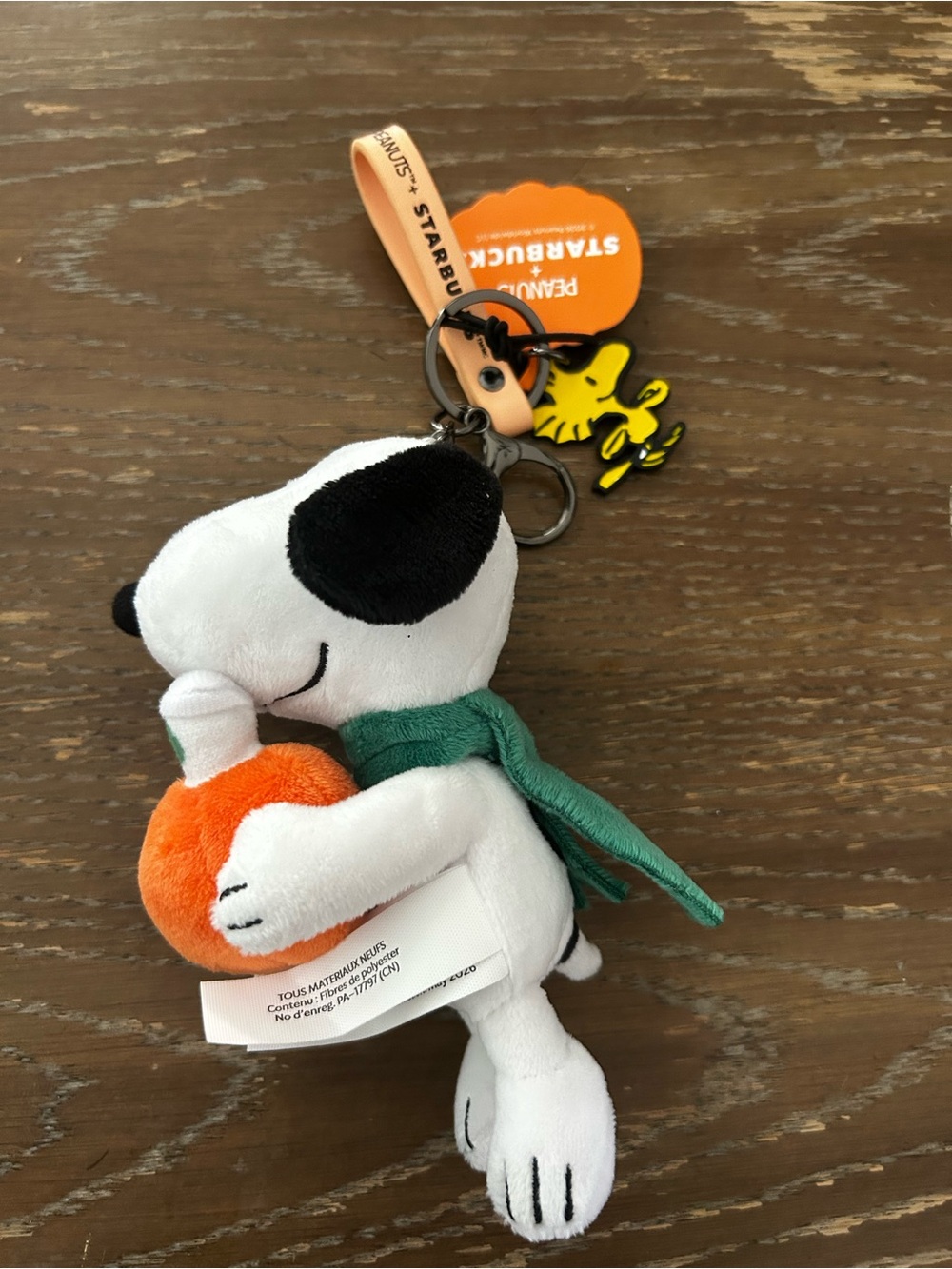 Starbucks Cream and Green Peanuts Canvas Mini Tote with Snoopy Charm - Picture 8 of 9
